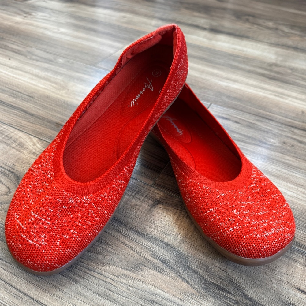 (NEW!) Arromic Round Ballet Flats | Wide Toe Box | Red | size 8 women’s